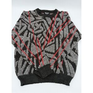 I.O.U. Vintage 90s 80s Knit Sweater Mens Wool Acrylic Blend Crewneck Size Medium